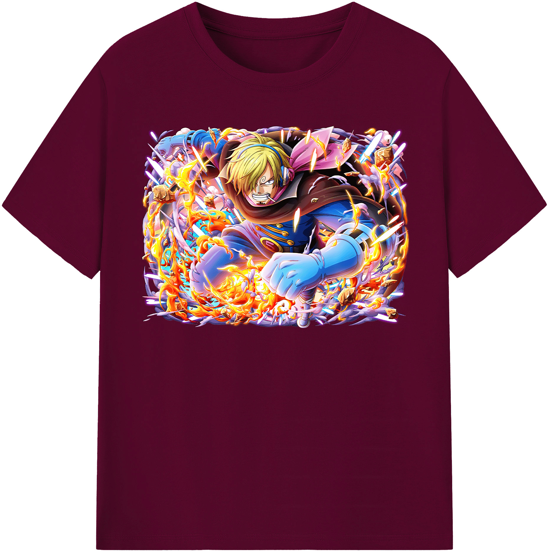 （画像用） ワンピース サンジ ONE PIECE Sanji レディースカジュアルプリントTシャツ（綿100％）